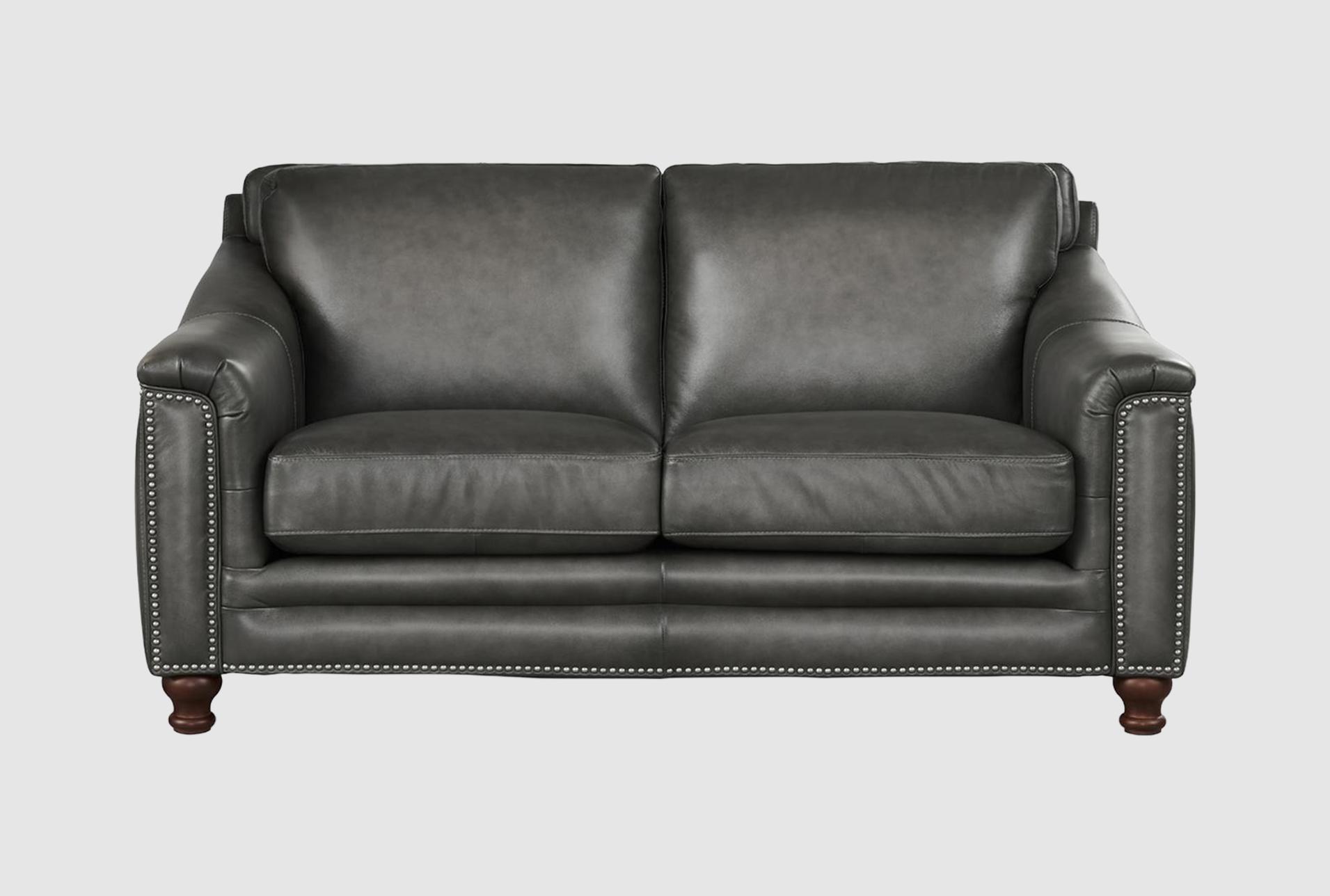 nora dark grey top grain leather loveseat 1 nora dark grey top grain leather loveseat