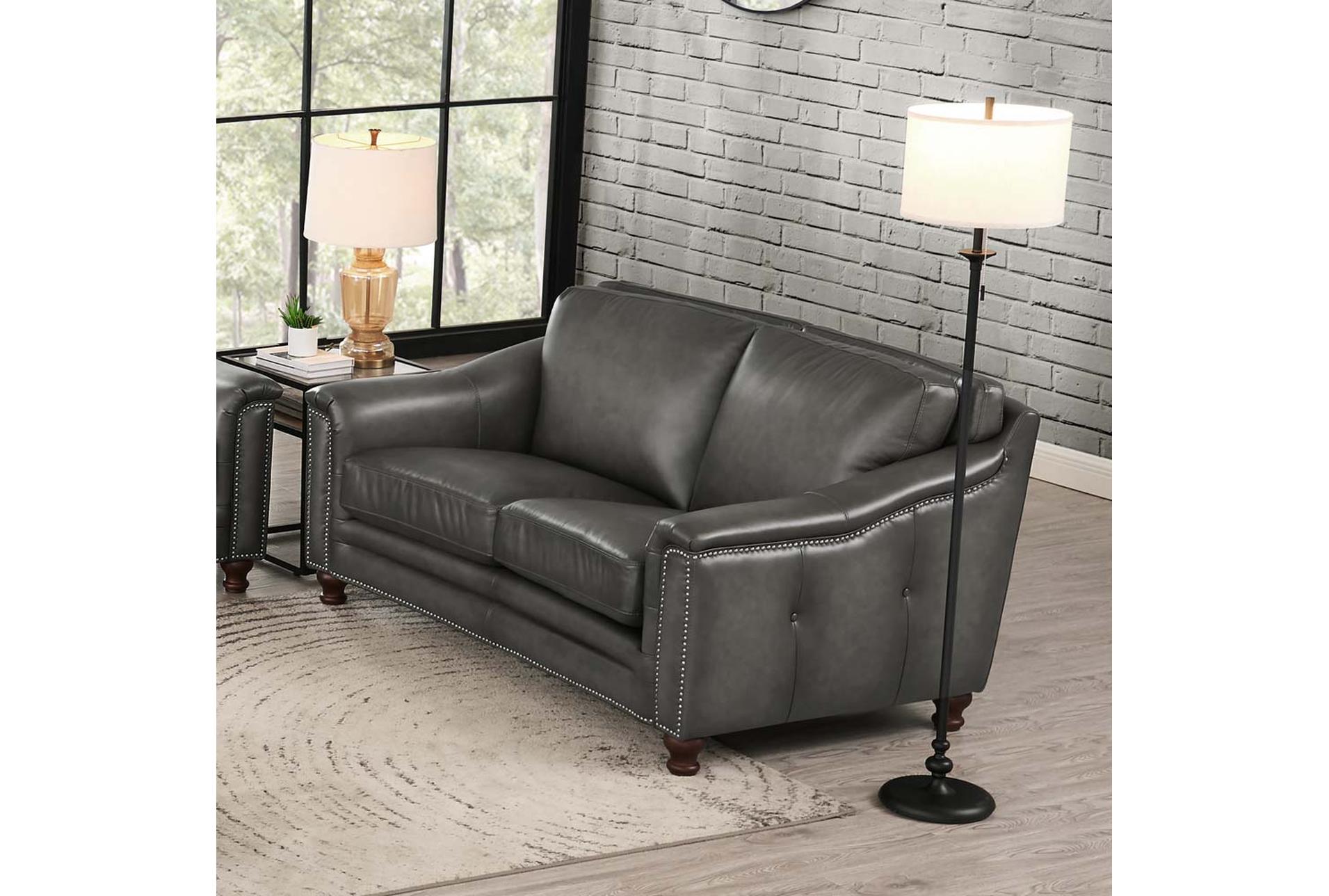 nora dark grey top grain leather loveseat 12 nora dark grey top grain leather loveseat
