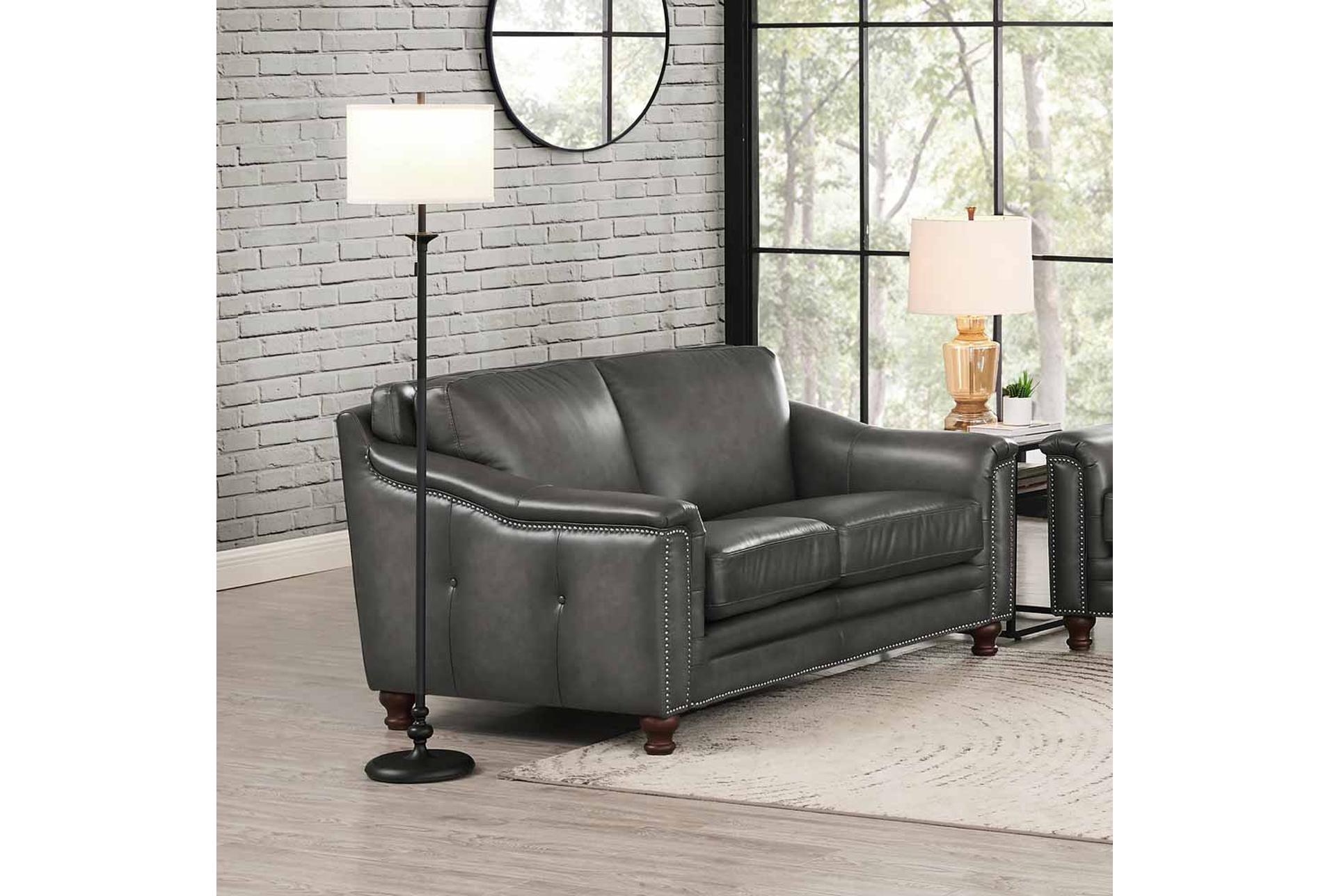 nora dark grey top grain leather loveseat 13 nora dark grey top grain leather loveseat