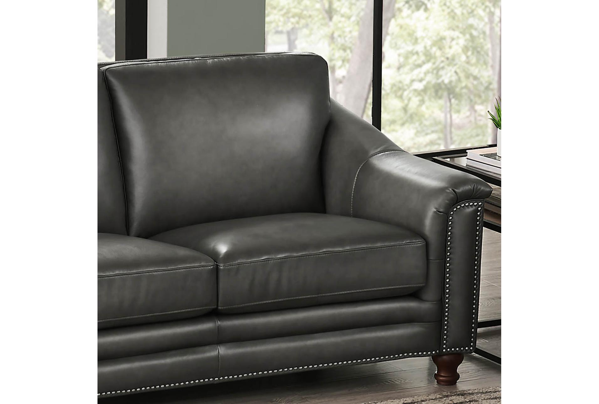 nora dark grey top grain leather loveseat 14 nora dark grey top grain leather loveseat
