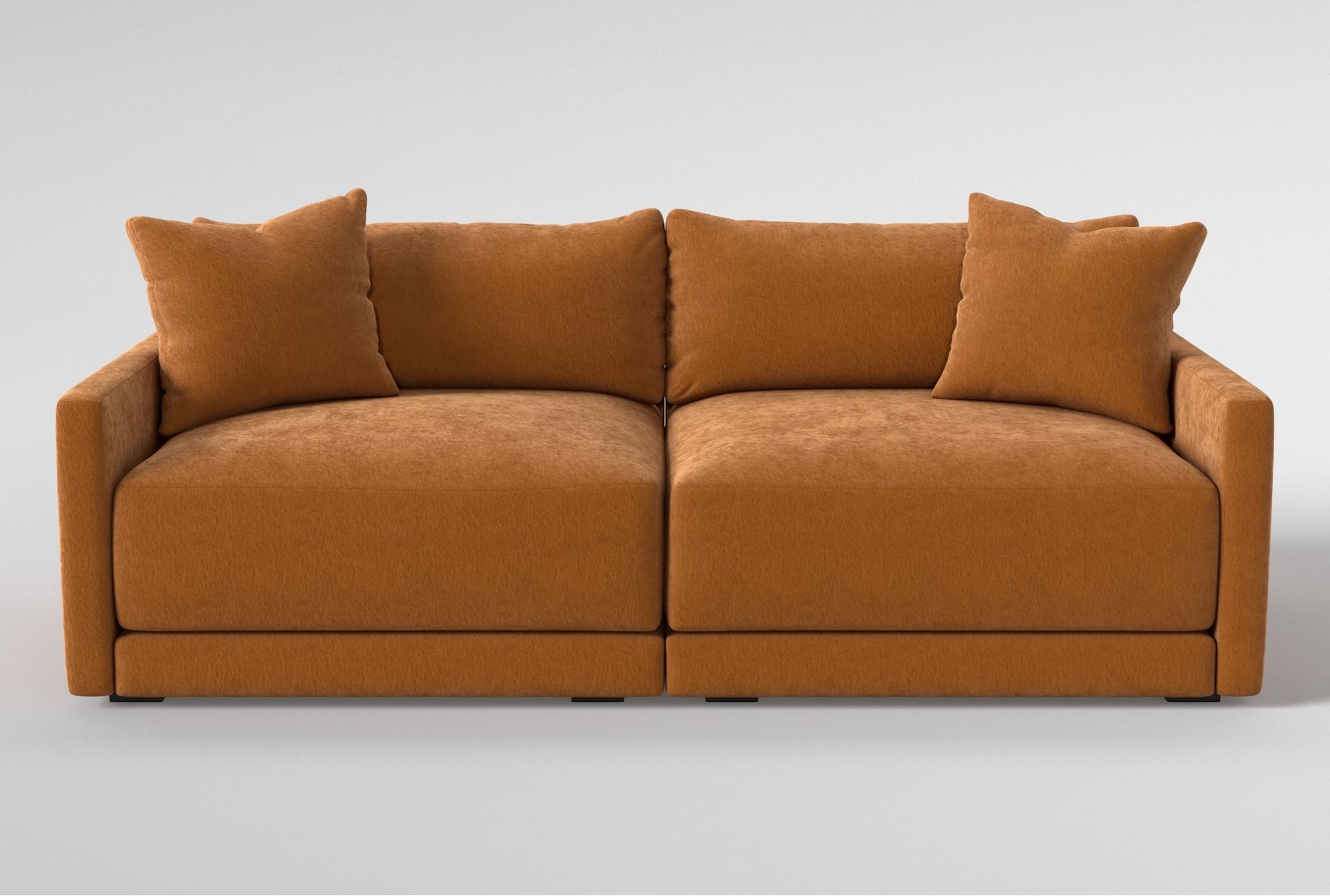 xena modular 90" orange fabric 2 piece sectional 1 xena modular 90" orange fabric 2 piece sectional