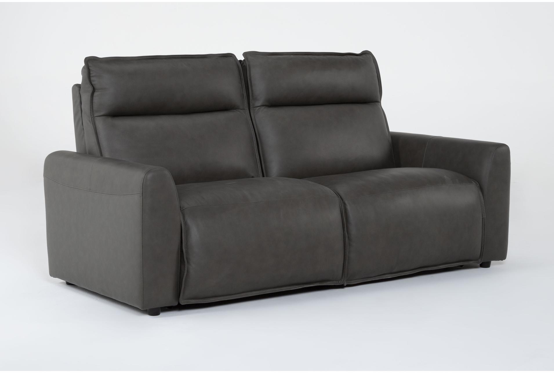 trenton graphite leather 2 piece power reclining modular loveseat with power headrest 11 trenton graphite leather 2 piece power reclining modular loveseat with power headrest