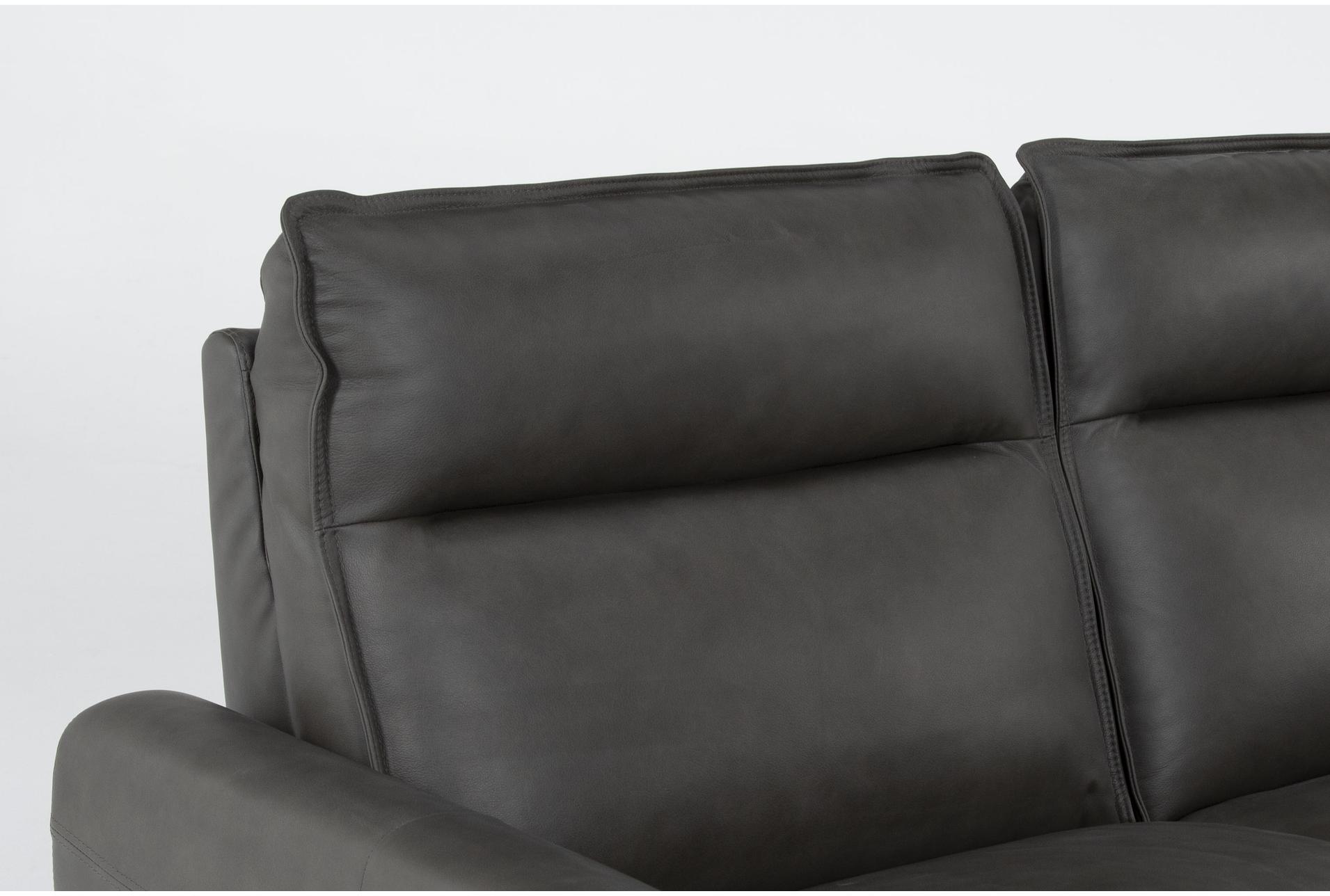 trenton graphite leather 2 piece power reclining modular loveseat with power headrest 16 trenton graphite leather 2 piece power reclining modular loveseat with power headrest
