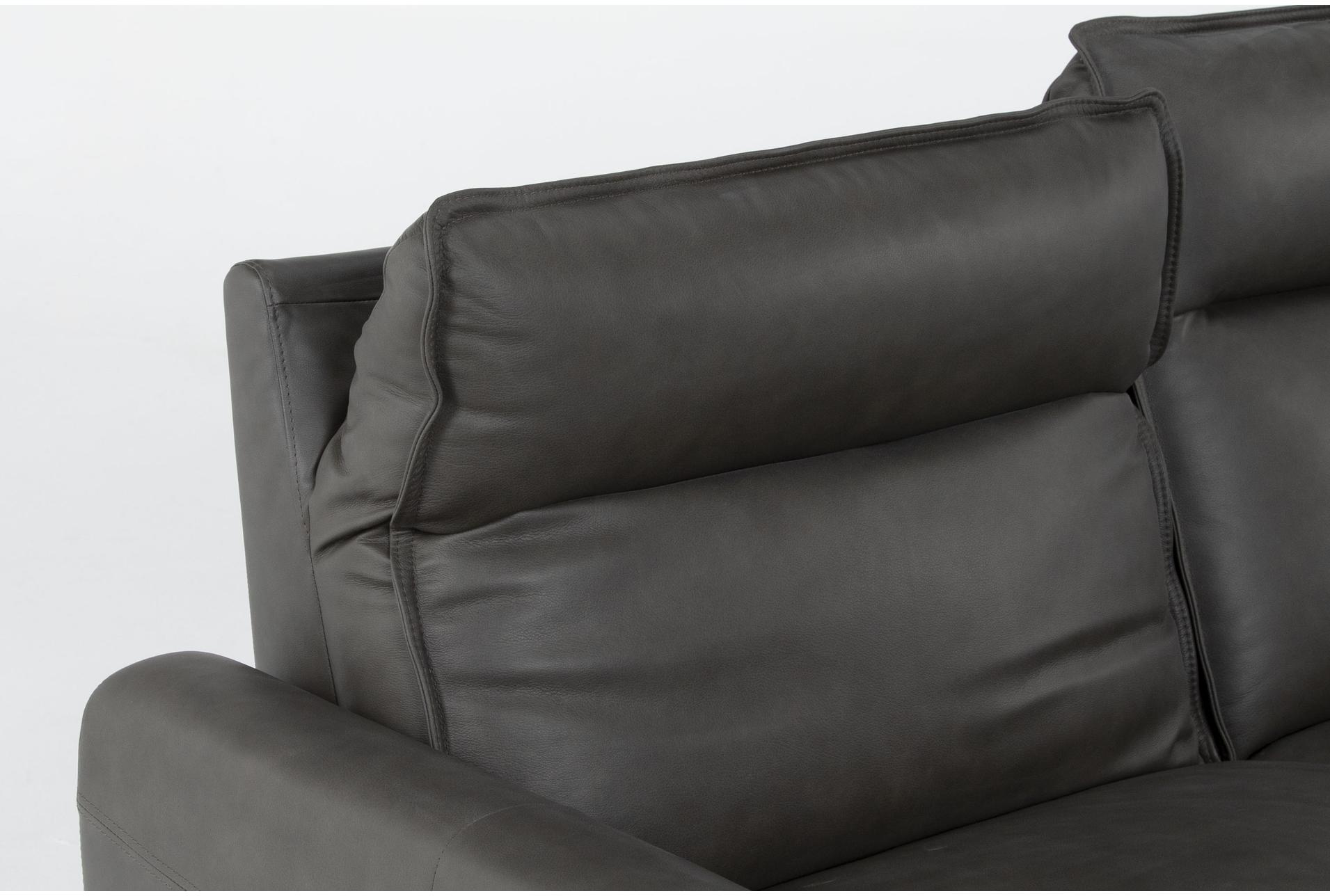 trenton graphite leather 2 piece power reclining modular loveseat with power headrest 17 trenton graphite leather 2 piece power reclining modular loveseat with power headrest