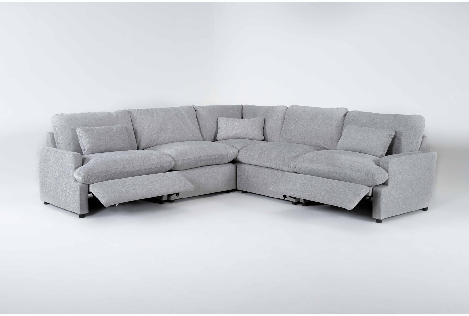 jolene silver grey 120" 5 piece power reclining l-shaped modular sectional with 2 power recliners & usb 9 jolene silver grey 120" 5 piece power reclining l-shaped modular sectional with 2 power recliners & usb
