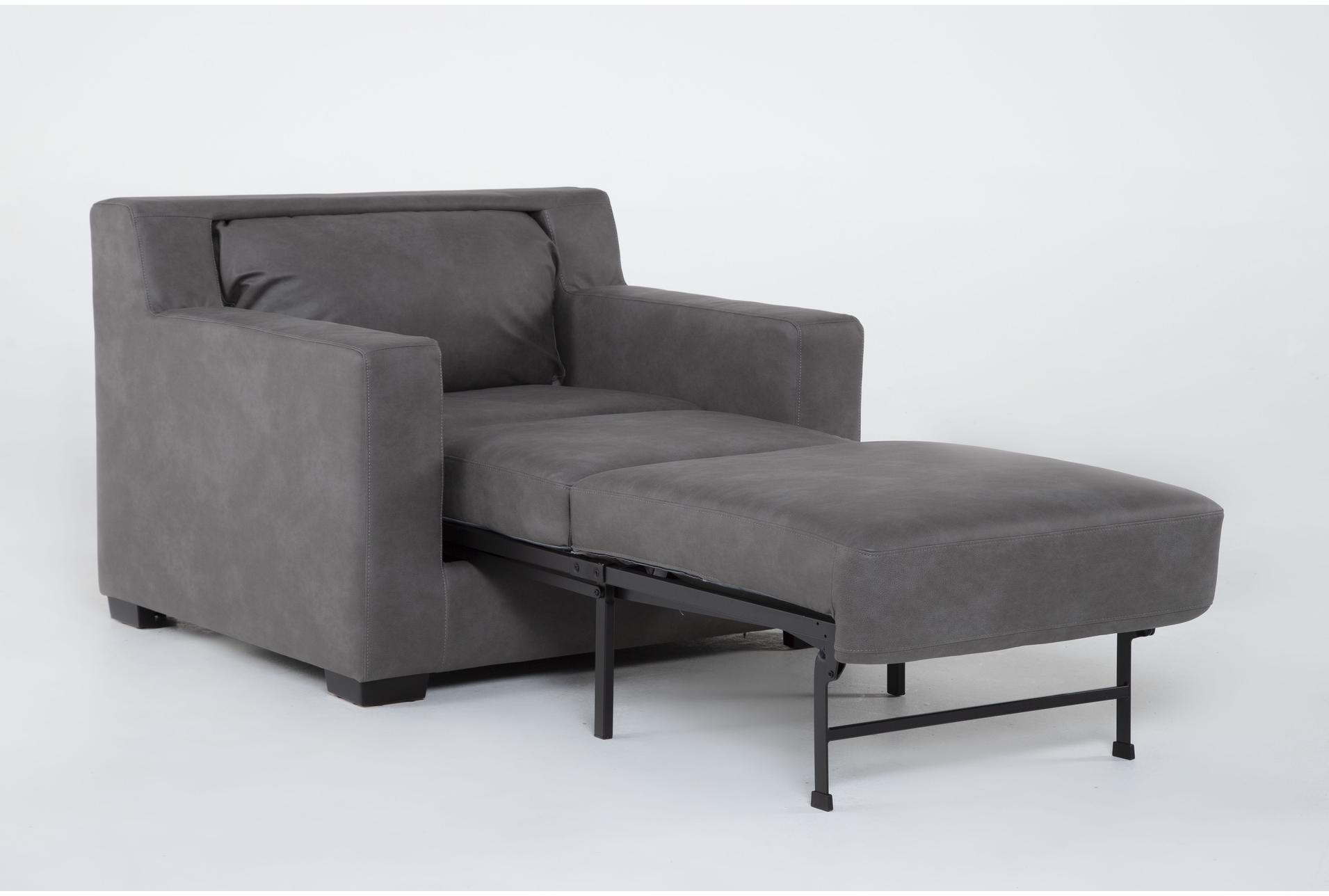flip charcoal grey faux leather 45" oversized twin convertible futon sleeper arm chair | fabric | with arms | club 9 flip charcoal grey faux leather 45" oversized twin convertible futon sleeper arm chair | fabric | with arms | club
