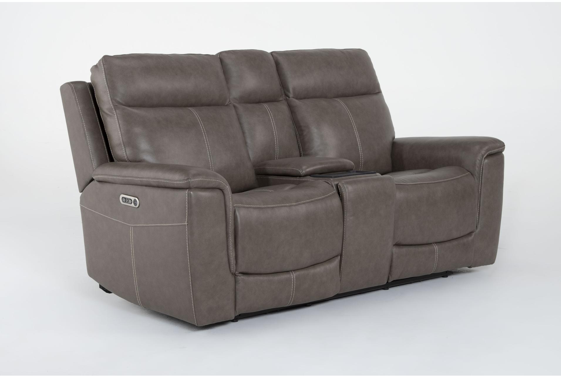 dylan dark taupe leather 78" flexsteel power zero gravity reclining console loveseat with power headrest wireless charging & usb 12 dylan dark taupe leather 78" flexsteel power zero gravity reclining console loveseat with power headrest wireless charging & usb