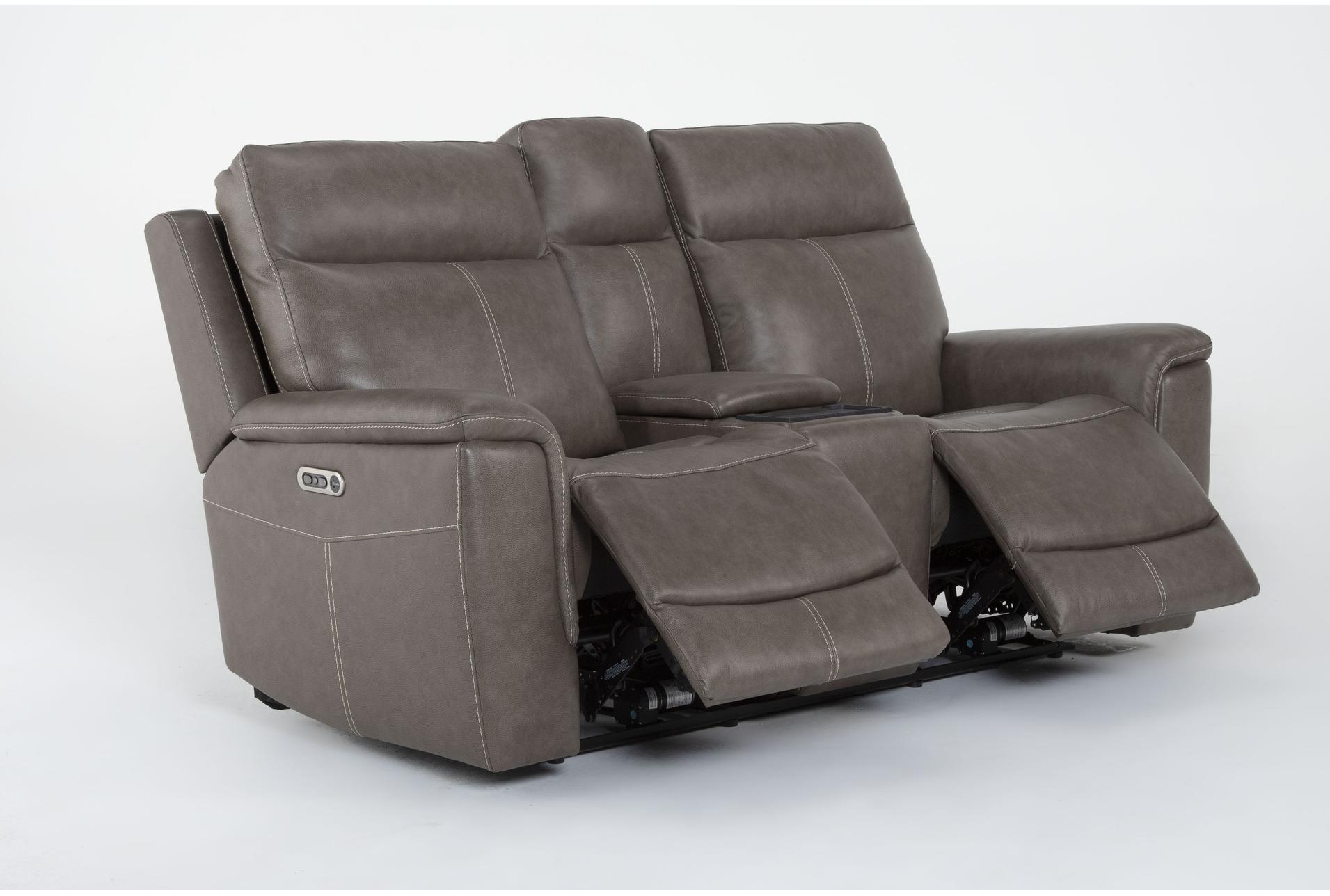dylan dark taupe leather 78" flexsteel power zero gravity reclining console loveseat with power headrest wireless charging & usb 13 dylan dark taupe leather 78" flexsteel power zero gravity reclining console loveseat with power headrest wireless charging & usb