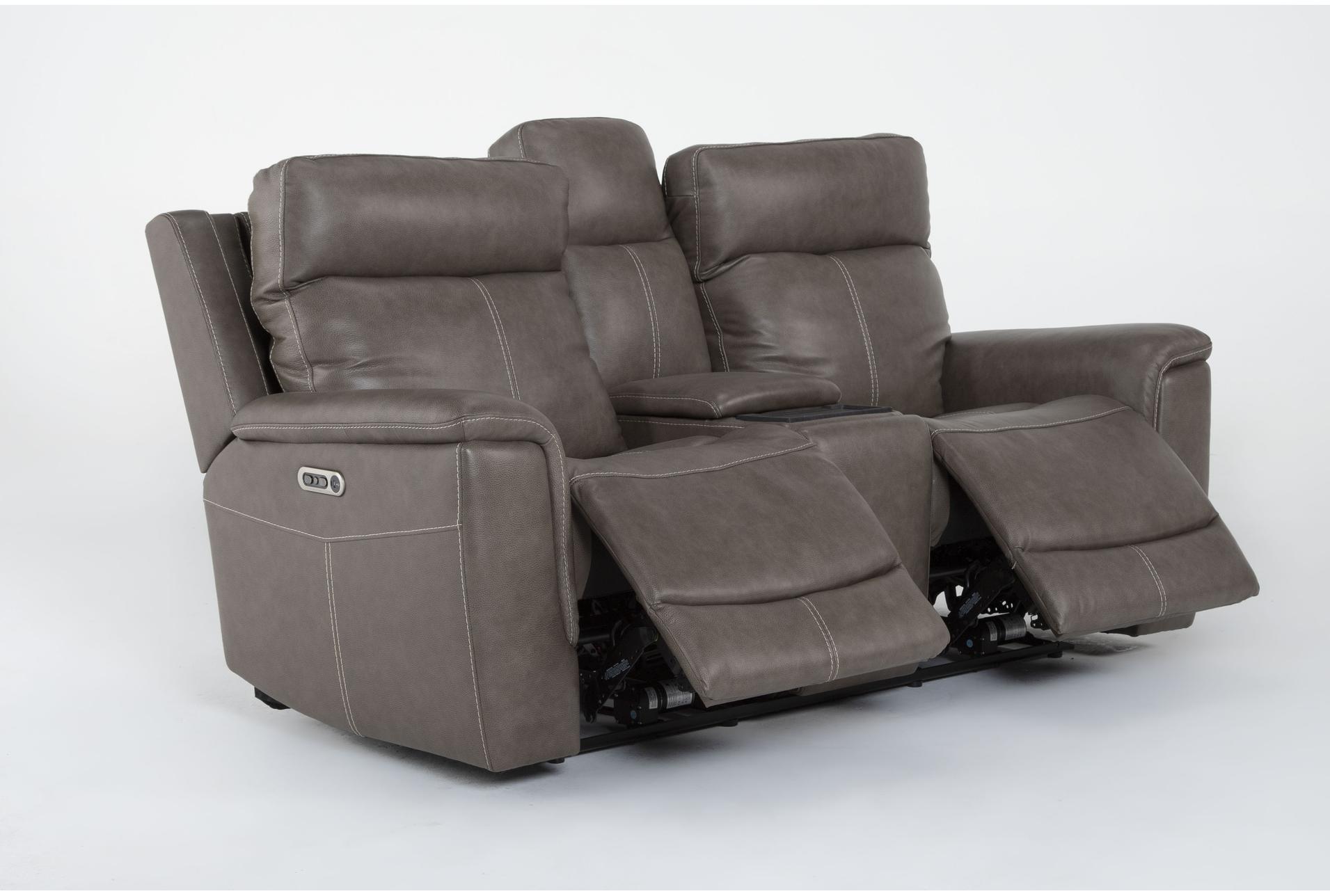 dylan dark taupe leather 78" flexsteel power zero gravity reclining console loveseat with power headrest wireless charging & usb 14 dylan dark taupe leather 78" flexsteel power zero gravity reclining console loveseat with power headrest wireless charging & usb