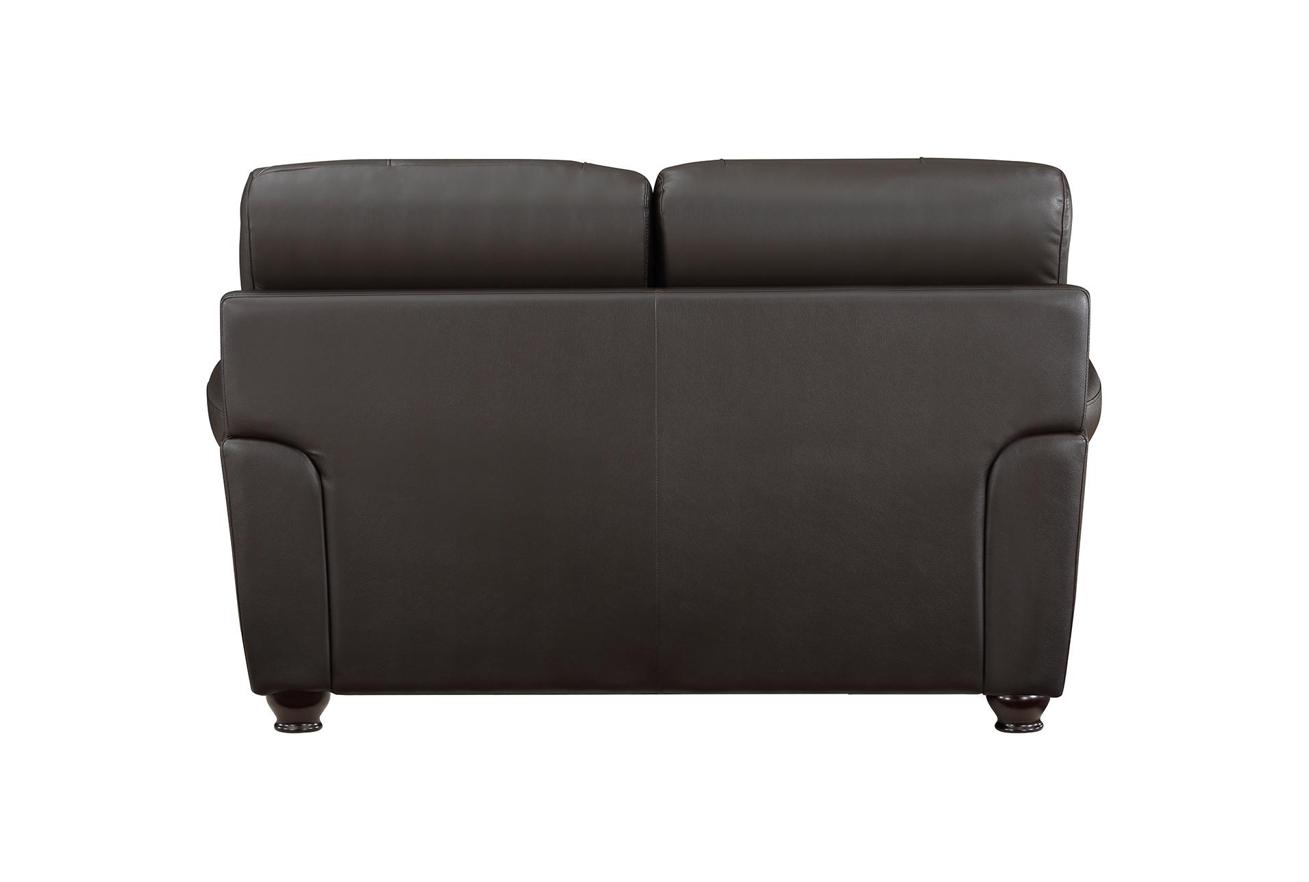 sidney dark brown 62" leather loveseat | rolled arms | nailhead 12 sidney dark brown 62" leather loveseat | rolled arms | nailhead