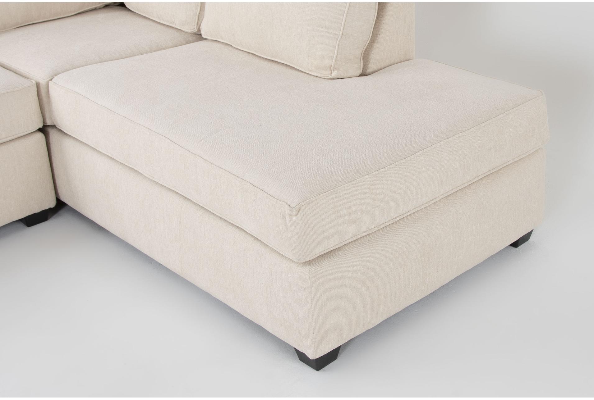 mathers cream beige white fabric 125" 2 piece l-shaped sectional with left arm facing sofa + right arm facing corner chaise & ottoman 8 mathers cream beige white fabric 125" 2 piece l-shaped sectional with left arm facing sofa + right arm facing corner chaise & ottoman