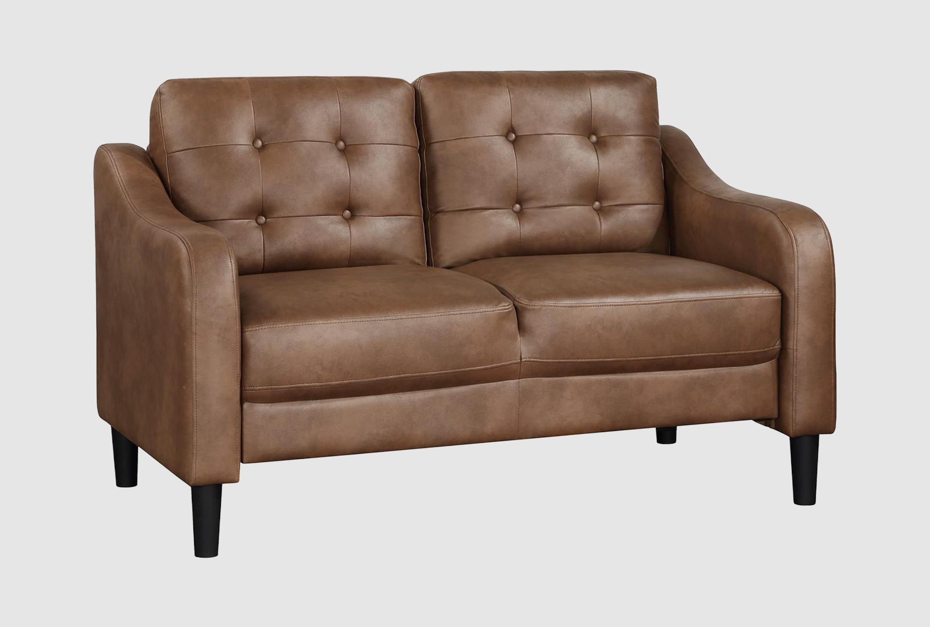palmyra brown fabric 54" loveseat | tufted 1 palmyra brown fabric 54" loveseat | tufted